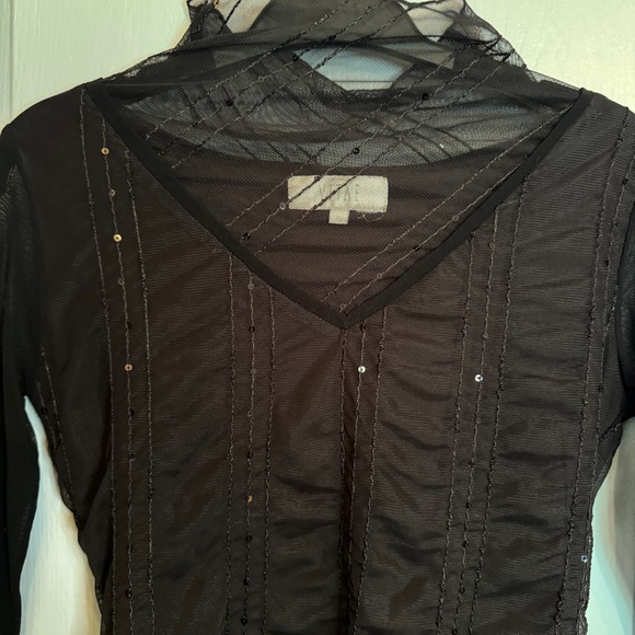 VTG Vitae Goth Witchy Fairy Mesh Top Sz S Black Sequin Whimsigoth Retro Vampire - Picture 3 of 12